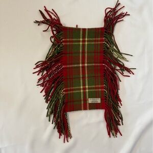 Burberry Happy Scarf Red and Green Plaid Cashmere Fringed